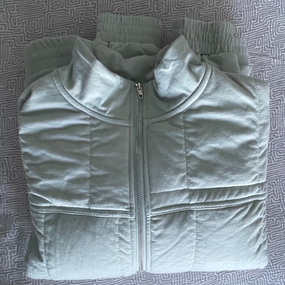 Anthropologie All Fenix Benita Cotton Quilted Full Zip Jacket in Sage, XL - Picture 5 of 12